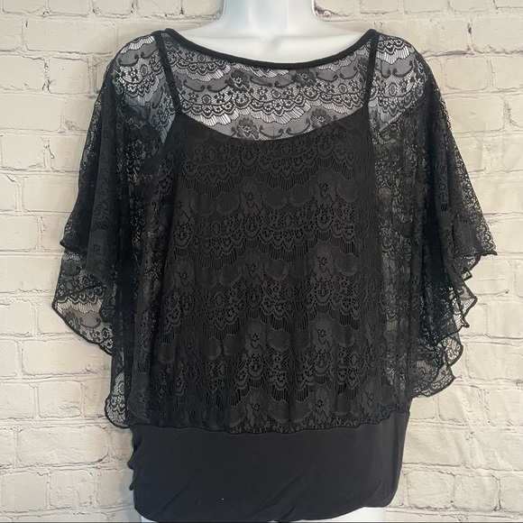 Rue21 Black Lace Blouse Large - Picture 1 of 8
